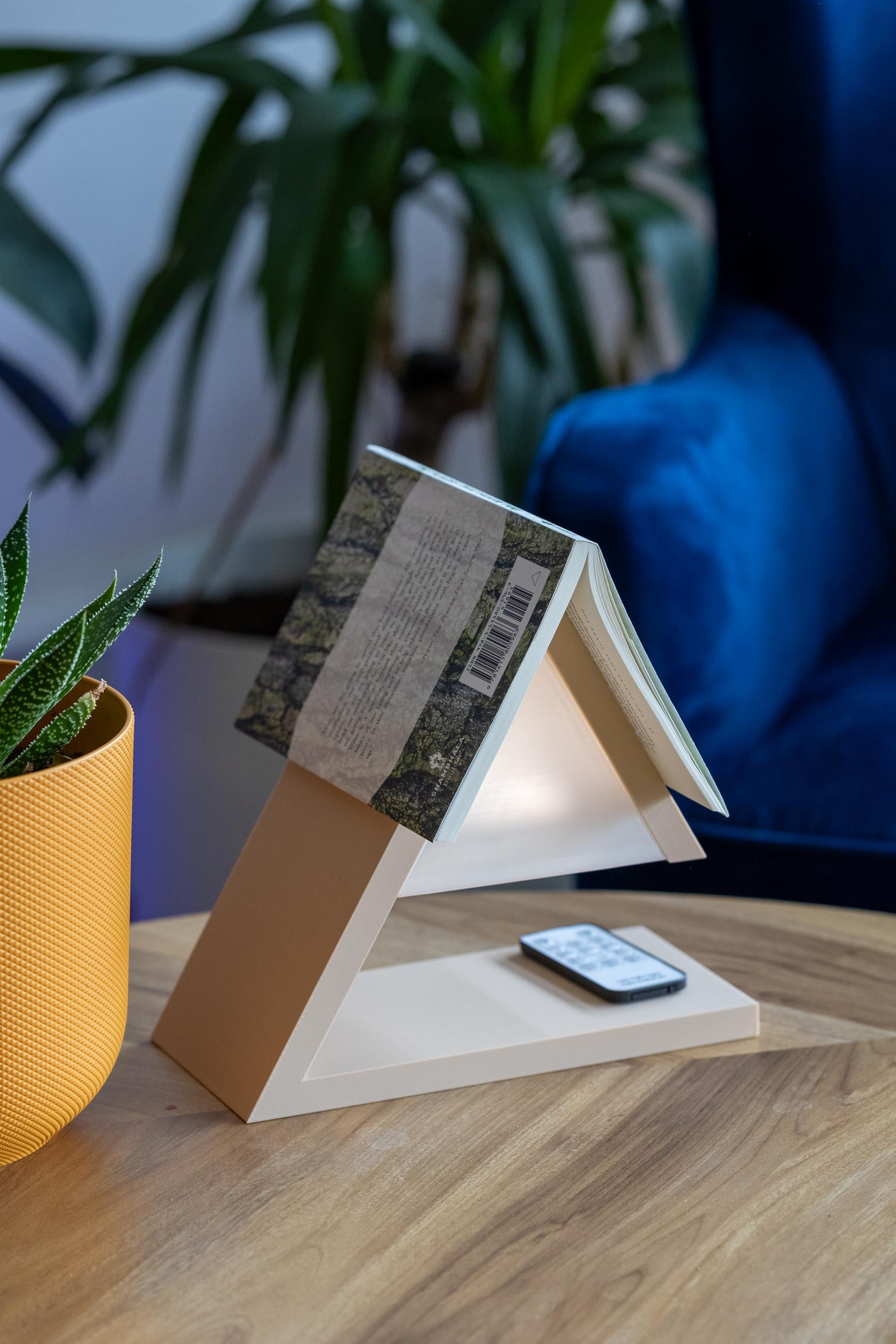 3D Printed Book Lamp: Bedside Light & Bookmark Stand - Gift for Book Lovers