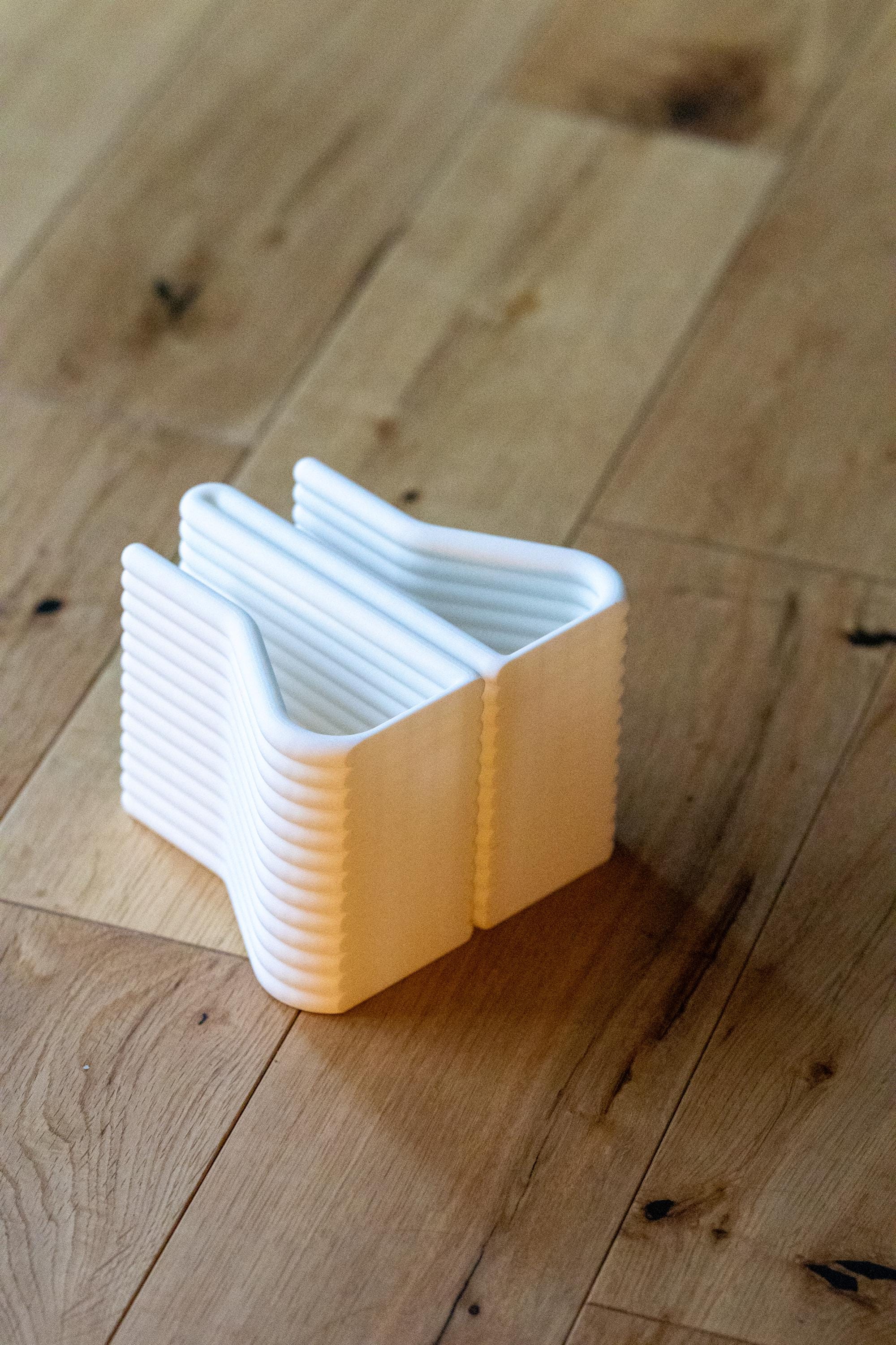 Double Vertical Laptop Stand: Minimalist MacBook Desk Organizer 3D Printed