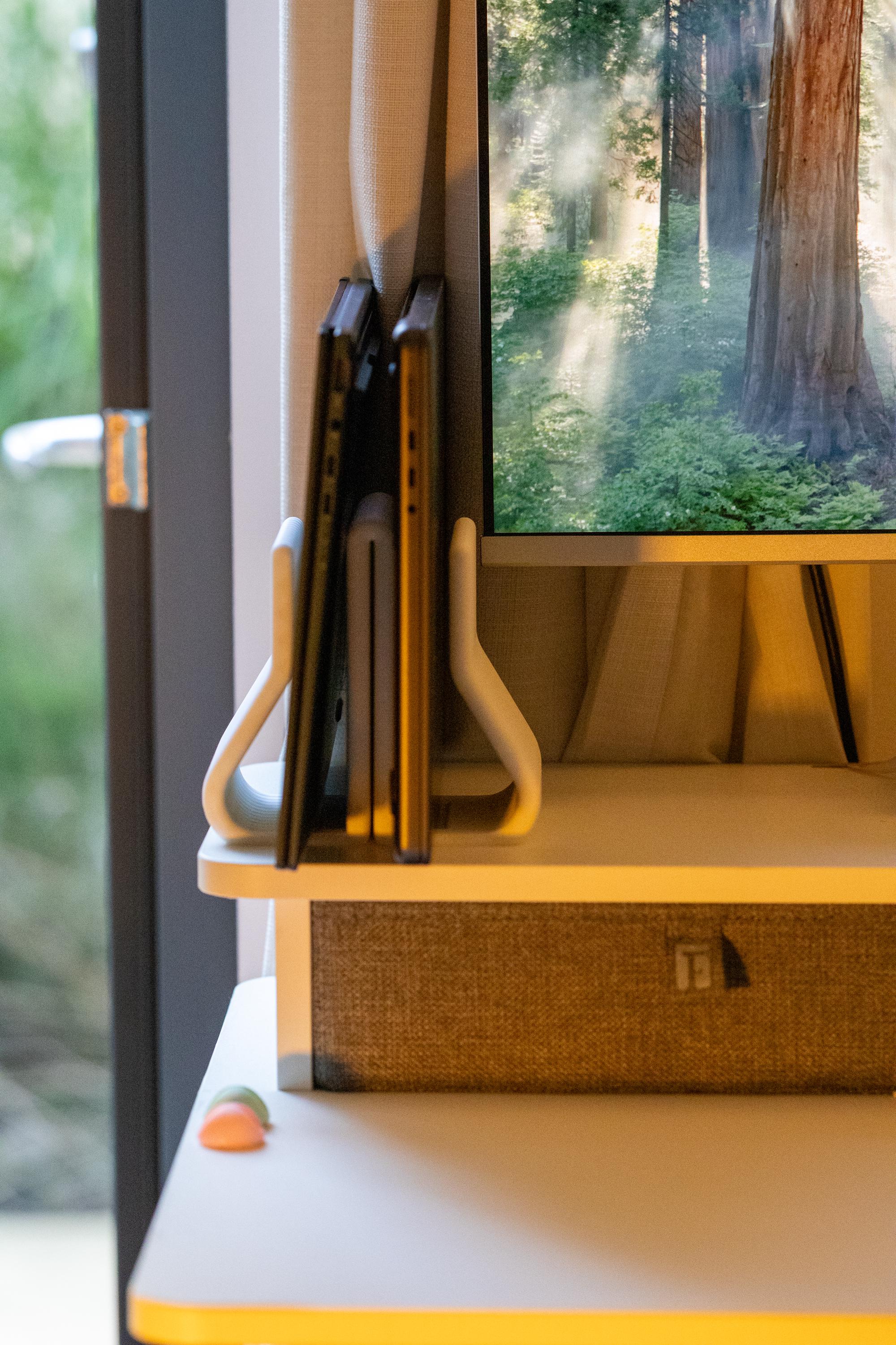 Double Vertical Laptop Stand: Minimalist MacBook Desk Organizer 3D Printed