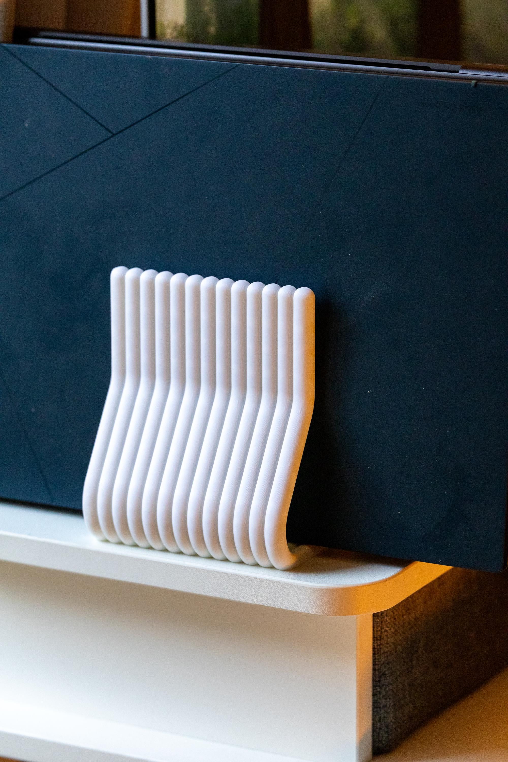 Double Vertical Laptop Stand: Minimalist MacBook Desk Organizer 3D Printed