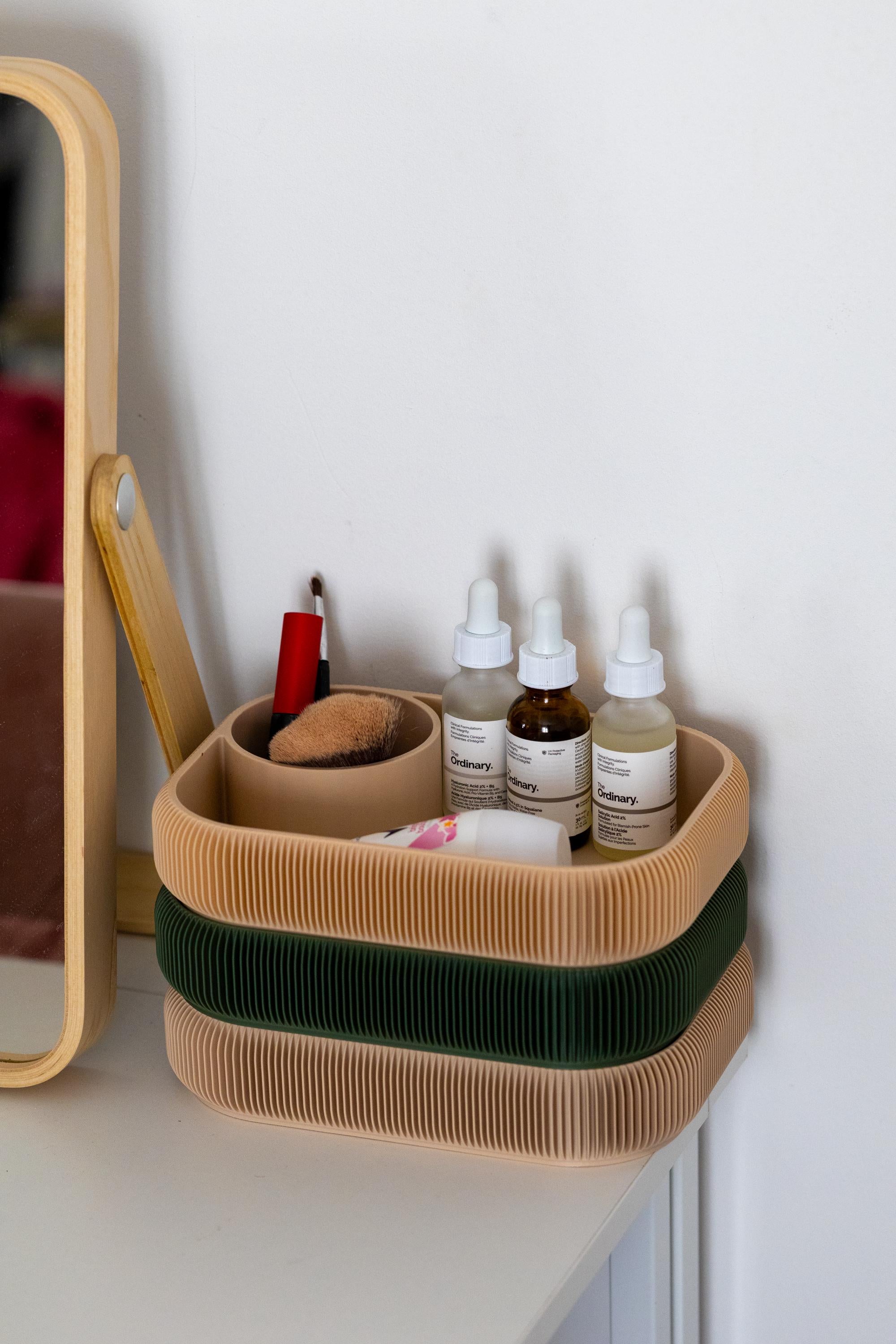 3D Printed Vanity Organizer: Eco-Friendly Skincare, Jewelry & Makeup Holder