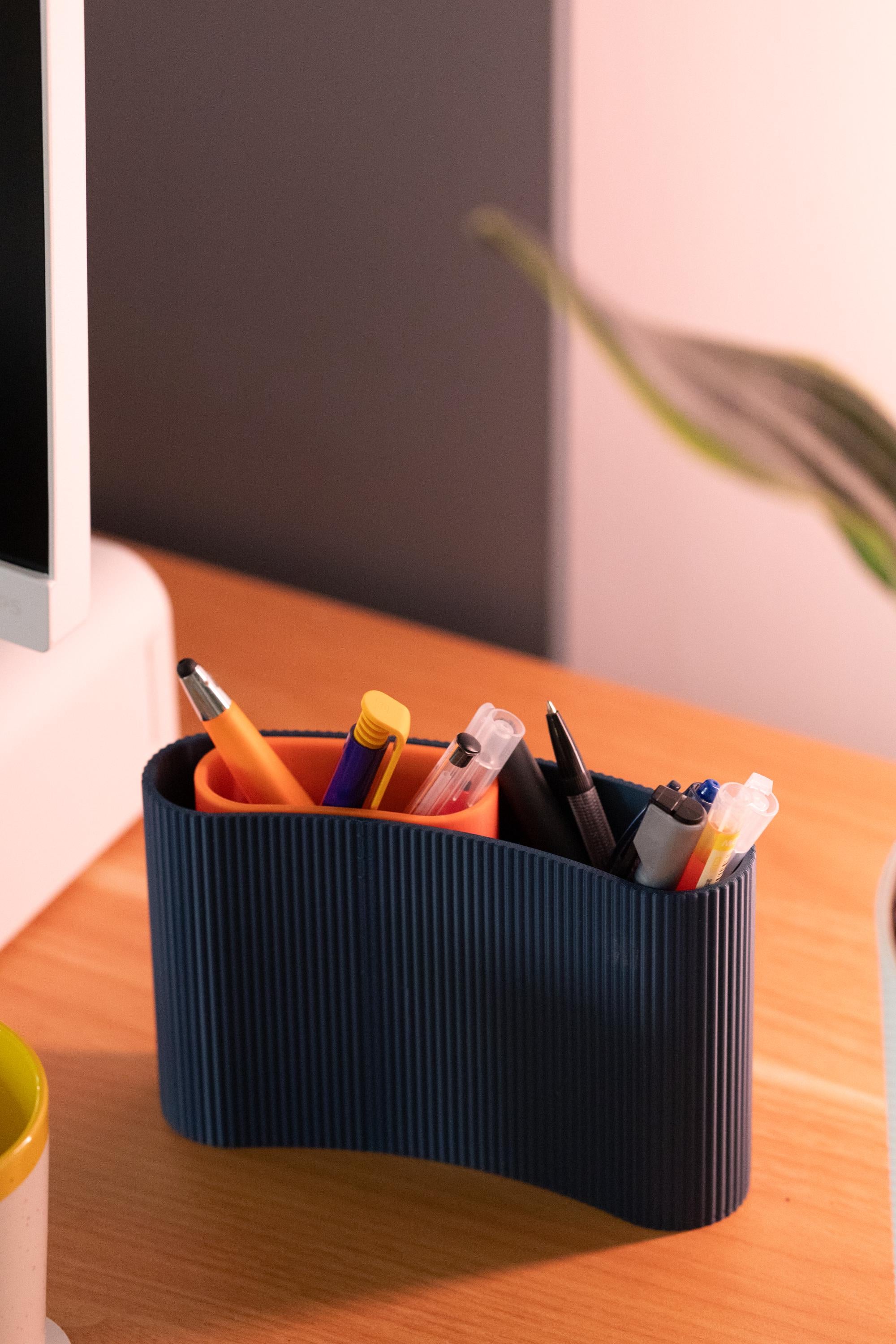 3D Printed Pen Holder Desk Organizer: Modern Minimalist Office Storage
