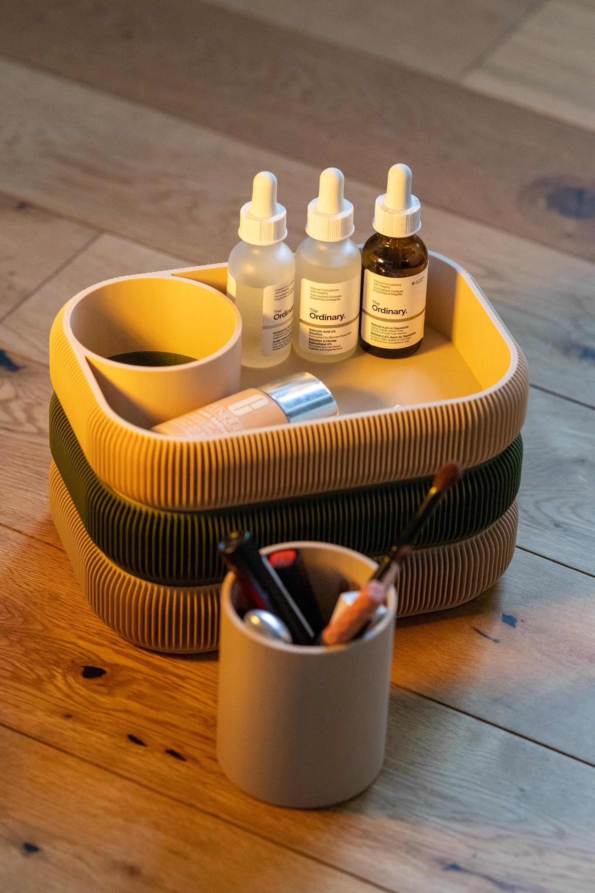3D Printed Vanity Organizer: Eco-Friendly Skincare, Jewelry & Makeup Holder