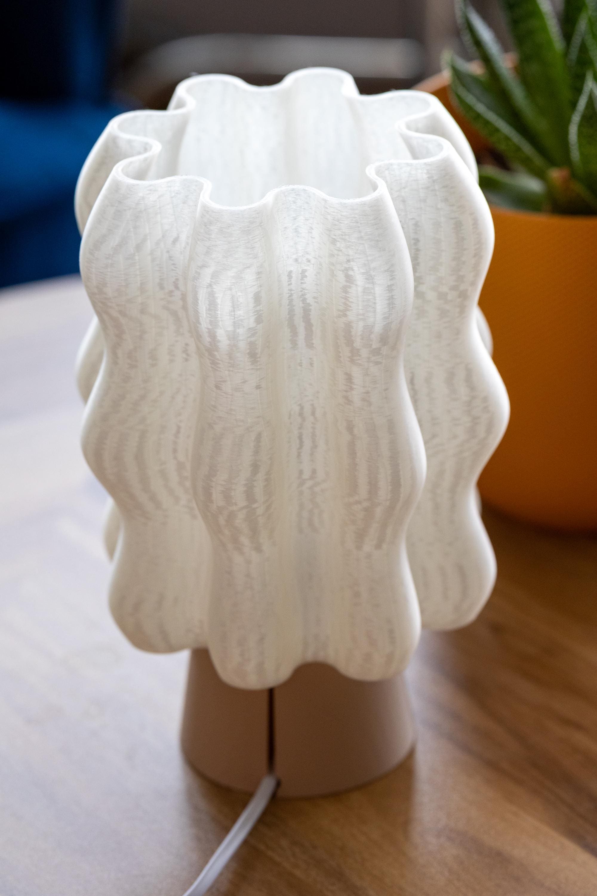 3D Printed Bedside Lamp: Modern Wavy Table Lamp, Cozy Home Decor