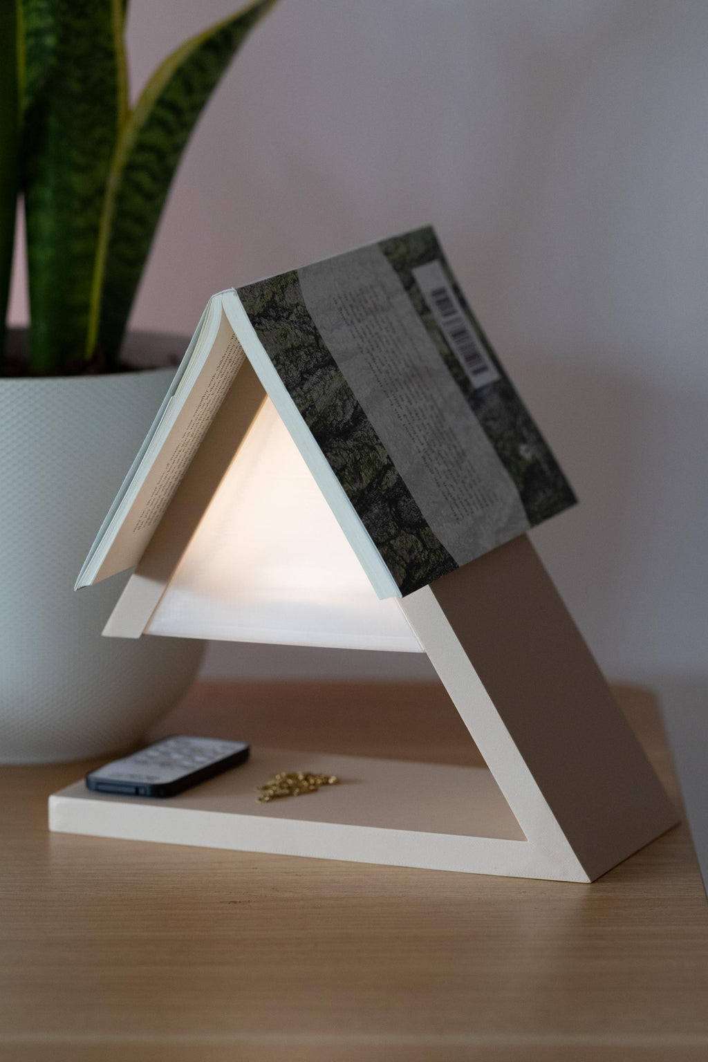 3D Printed Book Lamp: Bedside Light & Bookmark Stand - Gift for Book Lovers