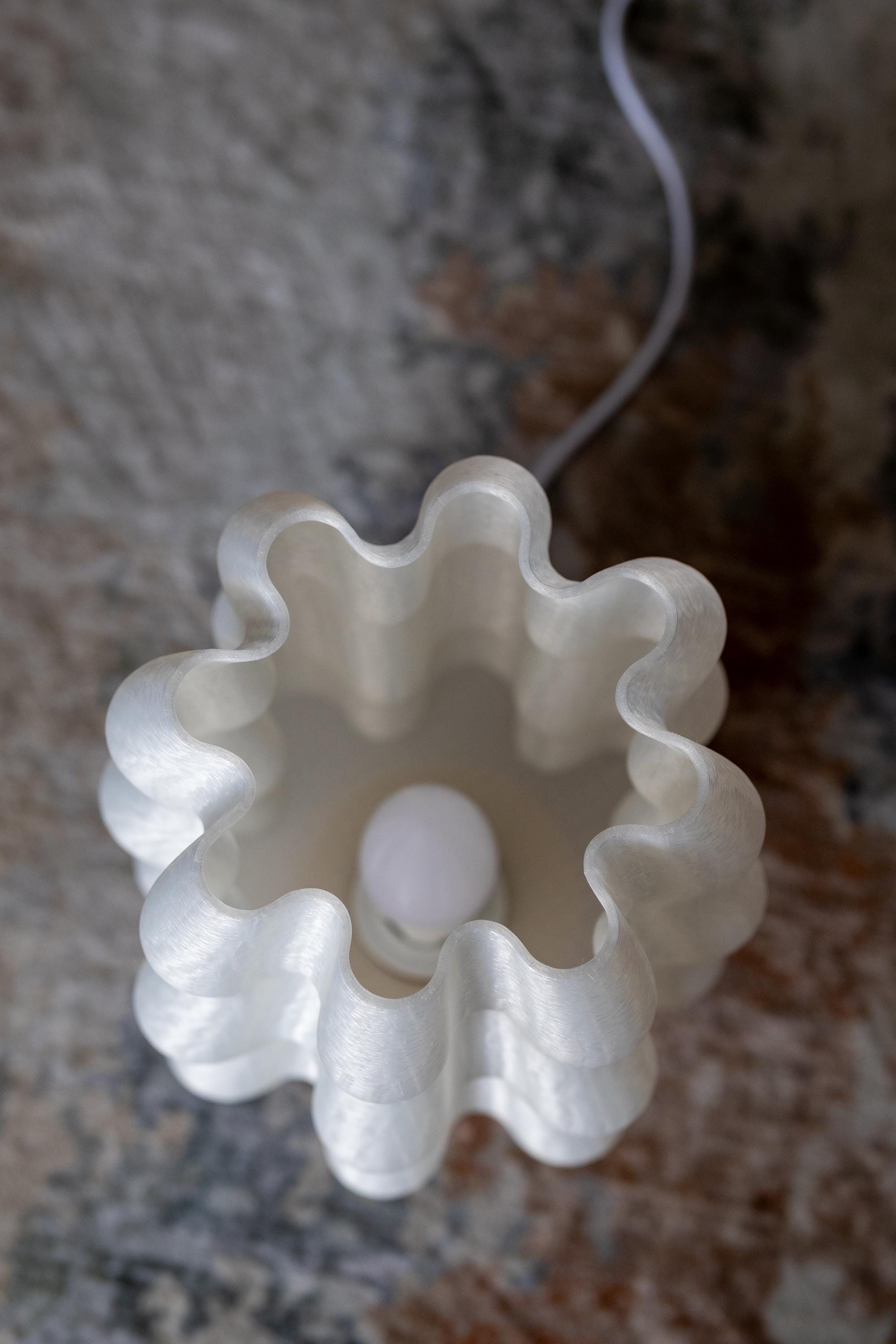 3D Printed Bedside Lamp: Modern Wavy Table Lamp, Cozy Home Decor